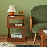 Stylish Light Brown Black Cherry Wood End Table  - Durable Plywood Construction fmy-687