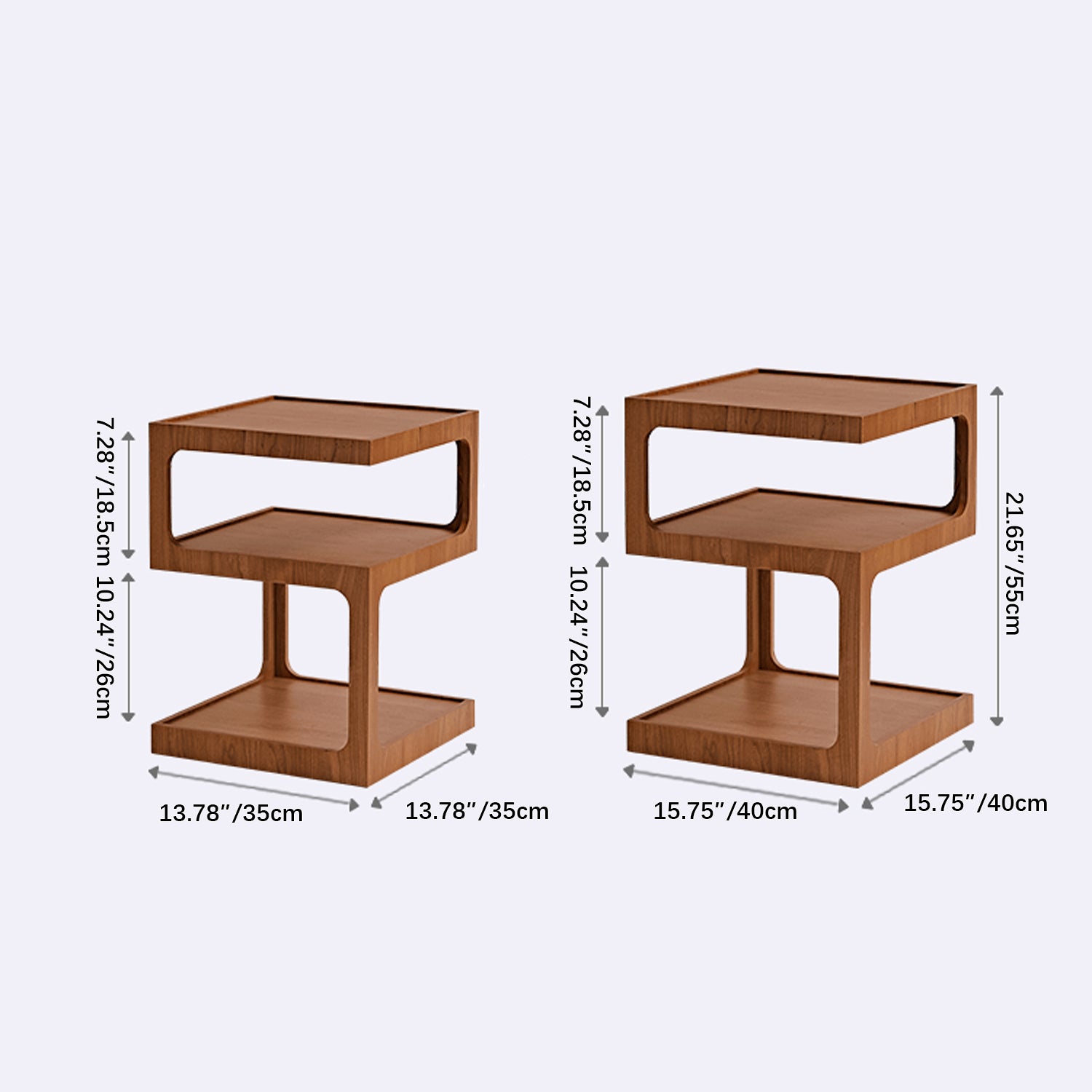 Stylish Light Brown Black Cherry Wood End Table  - Durable Plywood Construction fmy-687