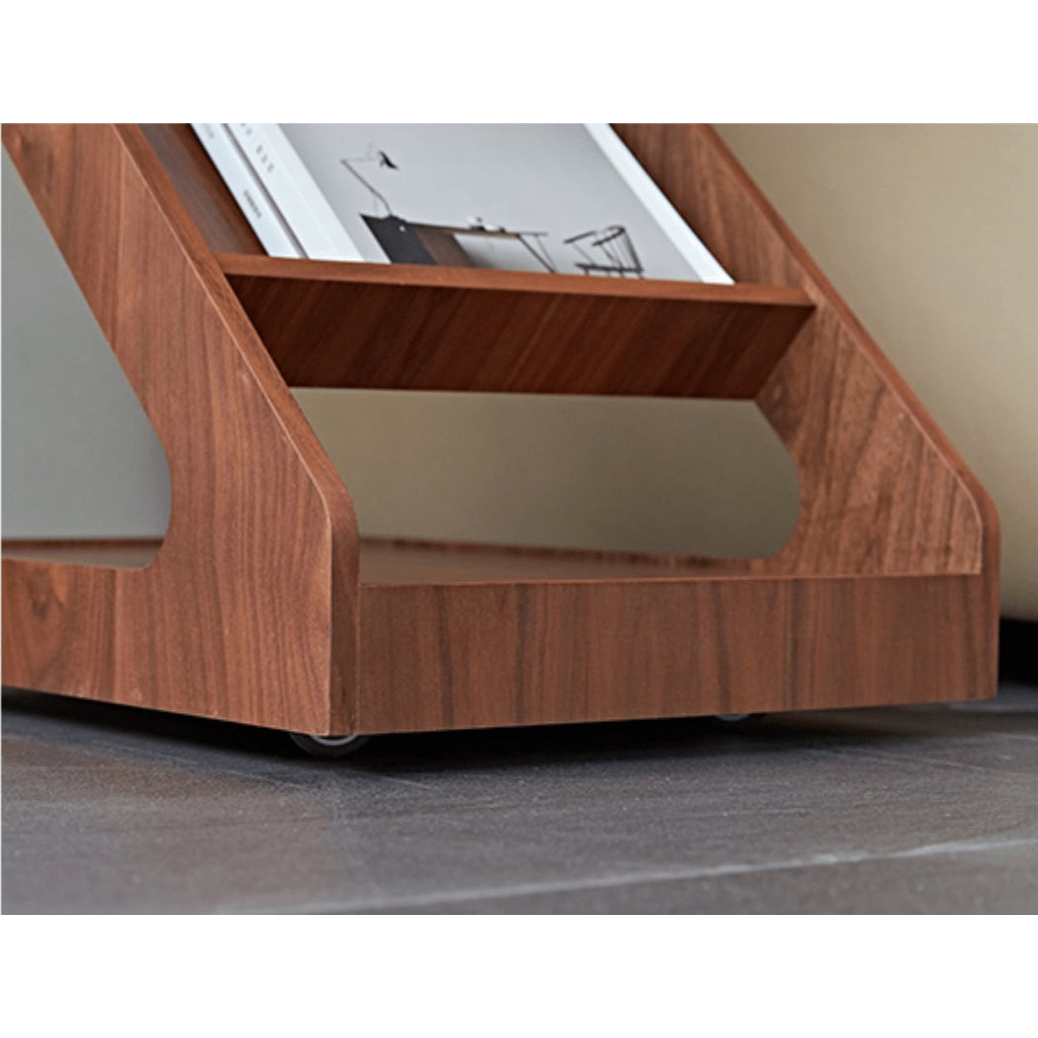 Cherry Wood End Table in Z Style with Storage - Modern for Your Rooms fmy-688