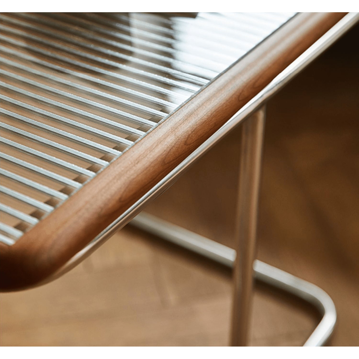 Solid Wood and Glass Coffee Table - Industrial Stylish with Metal Legs for Livingroom fmy-689