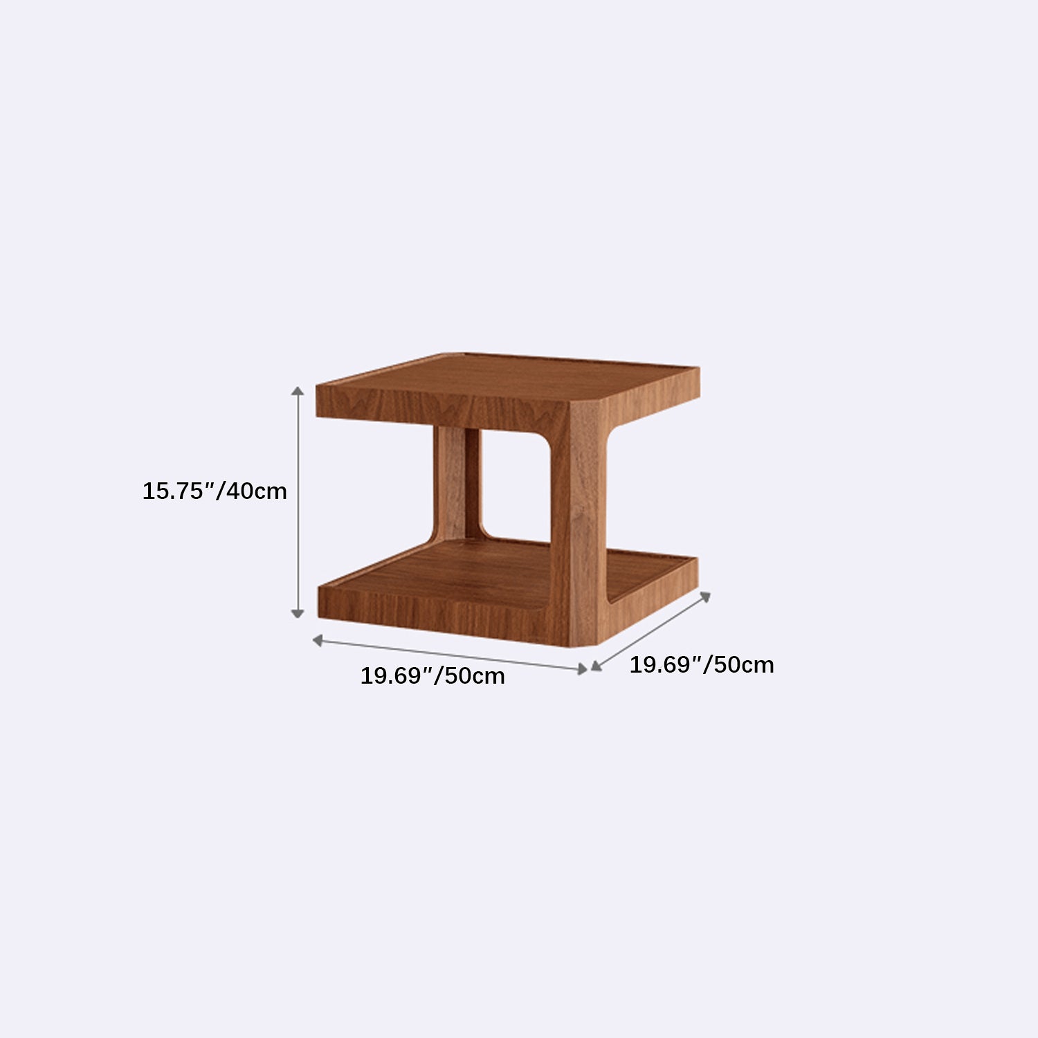 Square Cherry Wood Coffee Table with Two-tier – Sturdy Plywood Design for Livingroom fmy-690