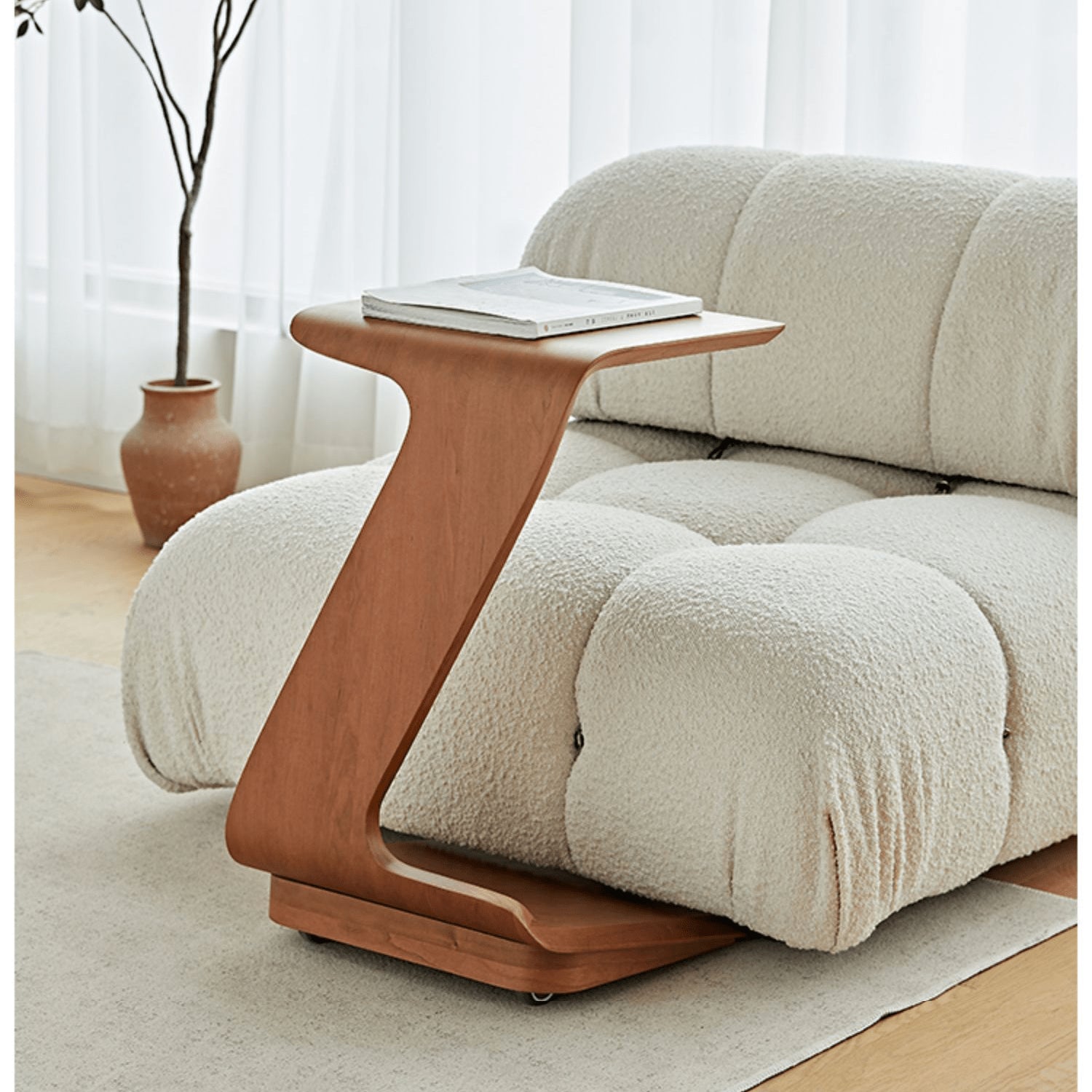 Cherry Wood End Table - Durable Plywood in Unique style for All Your Rooms fmy-691