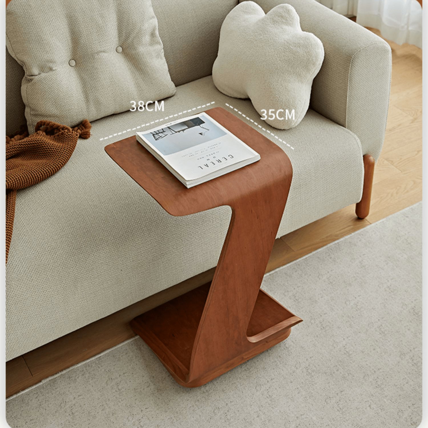 Cherry Wood End Table - Durable Plywood in Unique style for All Your Rooms fmy-691