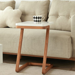 Elegant Natural Light Brown End Table – Solid & Laminated Wood Design fmy-693