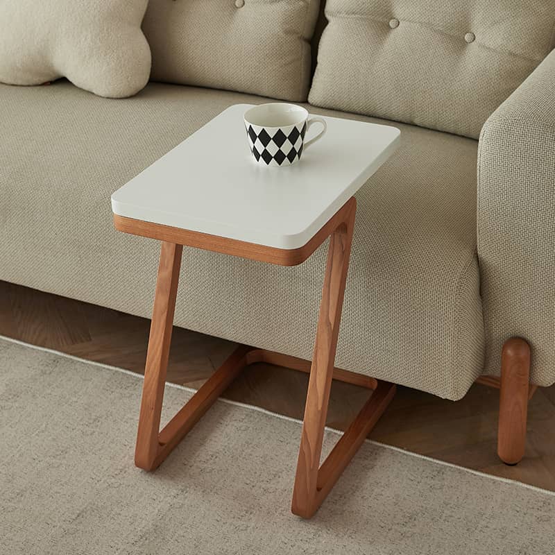 Elegant Natural Light Brown End Table – Solid & Laminated Wood Design fmy-693