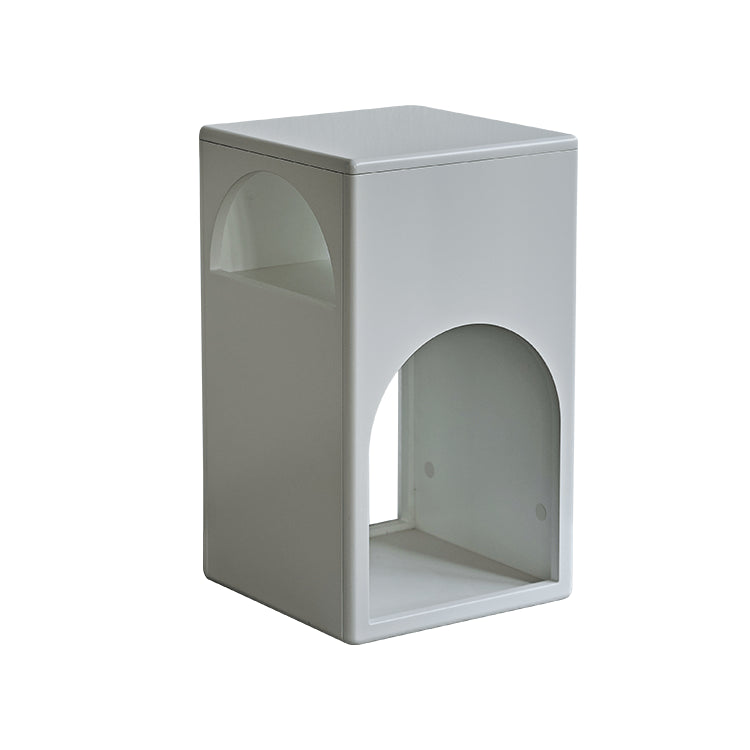 Elegant White Laminated Wood End Table - Stylish & Modern Decor fmy-694