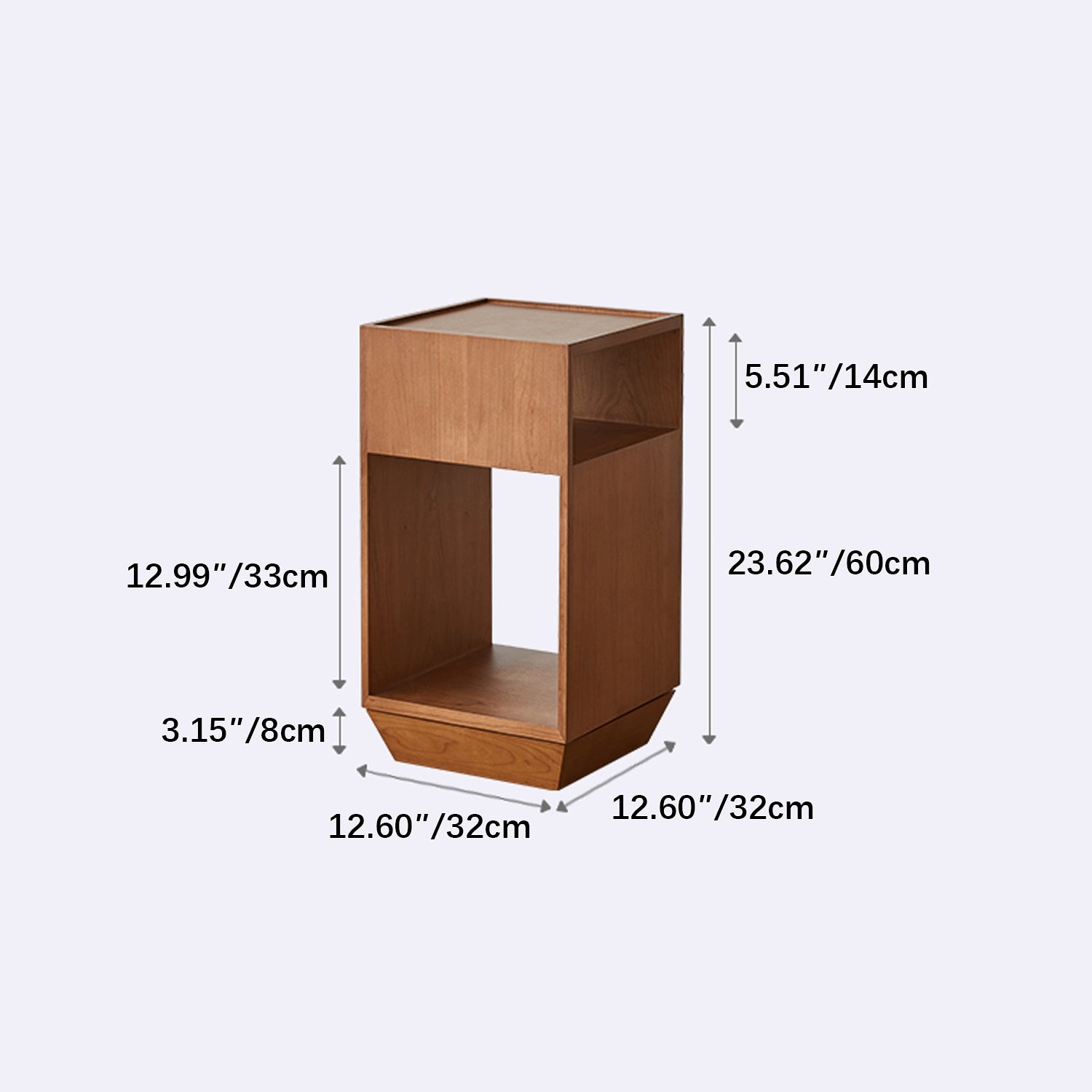 Laminated Wood End Table with Rotatable Base - Modern Design with Storage for Bedroom and LIvingroom fmy-695