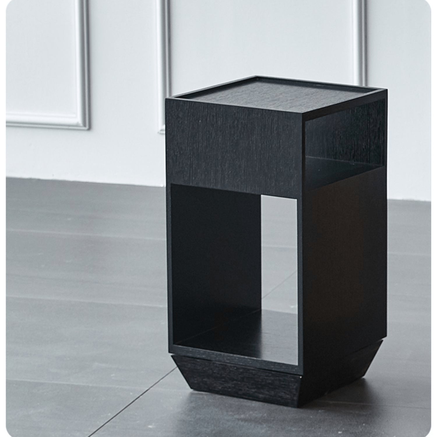 Laminated Wood End Table with Rotatable Base - Modern Design with Storage for Bedroom and LIvingroom fmy-695