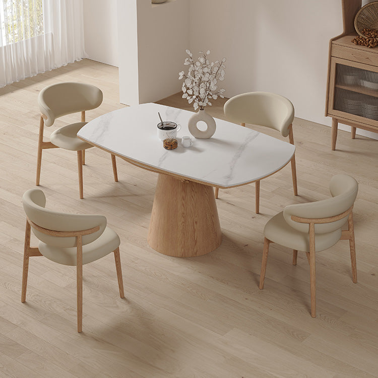 Modern Oval & Round Dining Table Extendable Design for 6-8 Seaters fnl-269