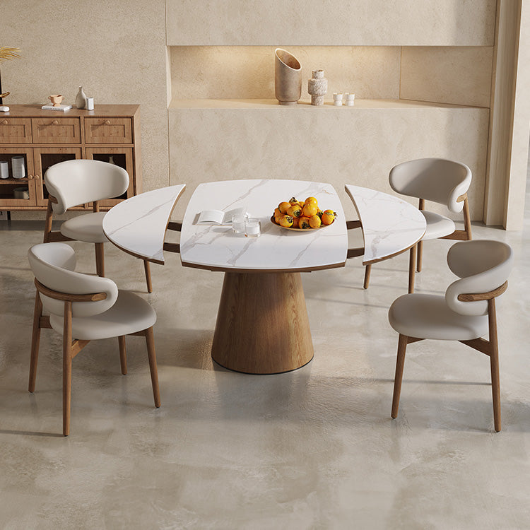 Modern Oval & Round Dining Table Extendable Design for 6-8 Seaters fnl-269