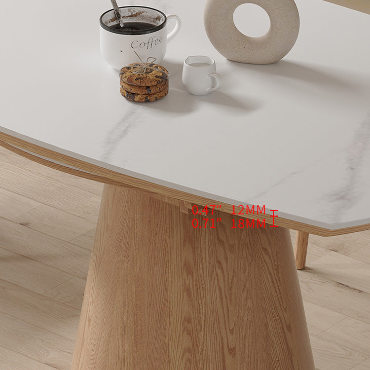 Modern Oval & Round Dining Table Extendable Design for 6-8 Seaters fnl-269