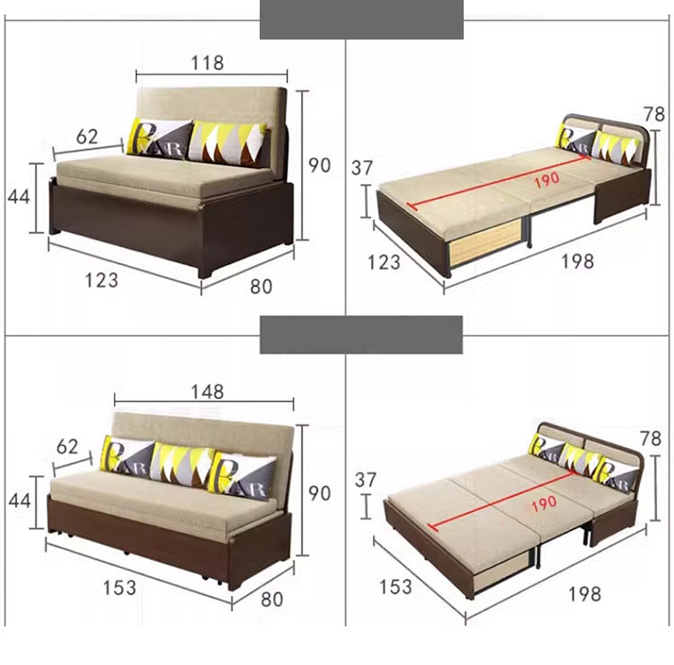 Elegant Solid Wood Sofa with Cotton-Linen Upholstery in Yellow, Brown, Light Gray, Dark Blue, and Beige fnm-954