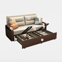 Cozy Sofa with Storage in Multi-Color Couch with Solid Wood Base & Cotton and Linen Filling for LIvingroom fnm-955