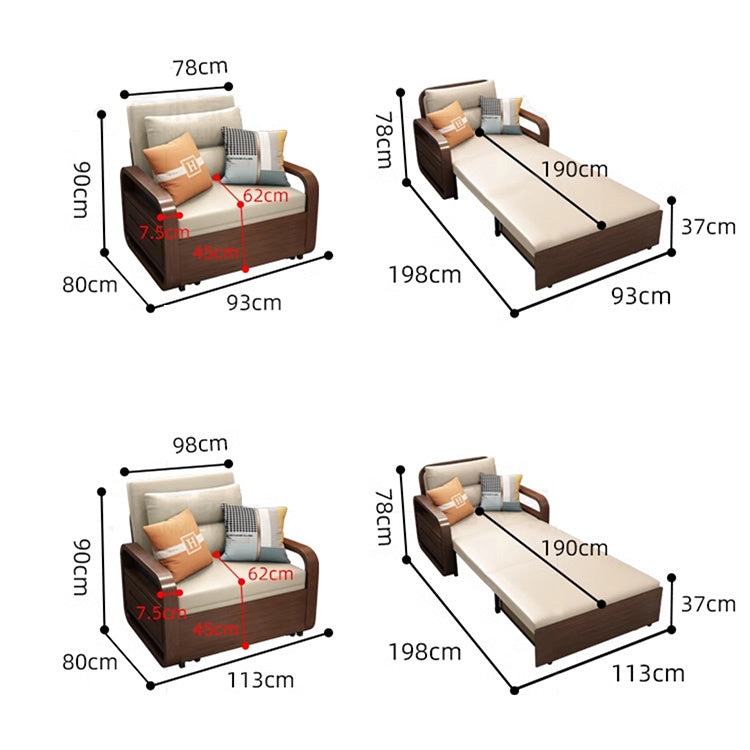 Cozy Sofa with Storage in Multi-Color Couch with Solid Wood Base & Cotton and Linen Filling for LIvingroom fnm-955