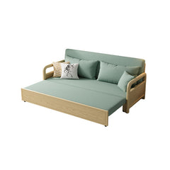 Modern Cotton-Linen Sofa in Elegant Green & Neutral Shades with Ash Wood Frame fnm-956