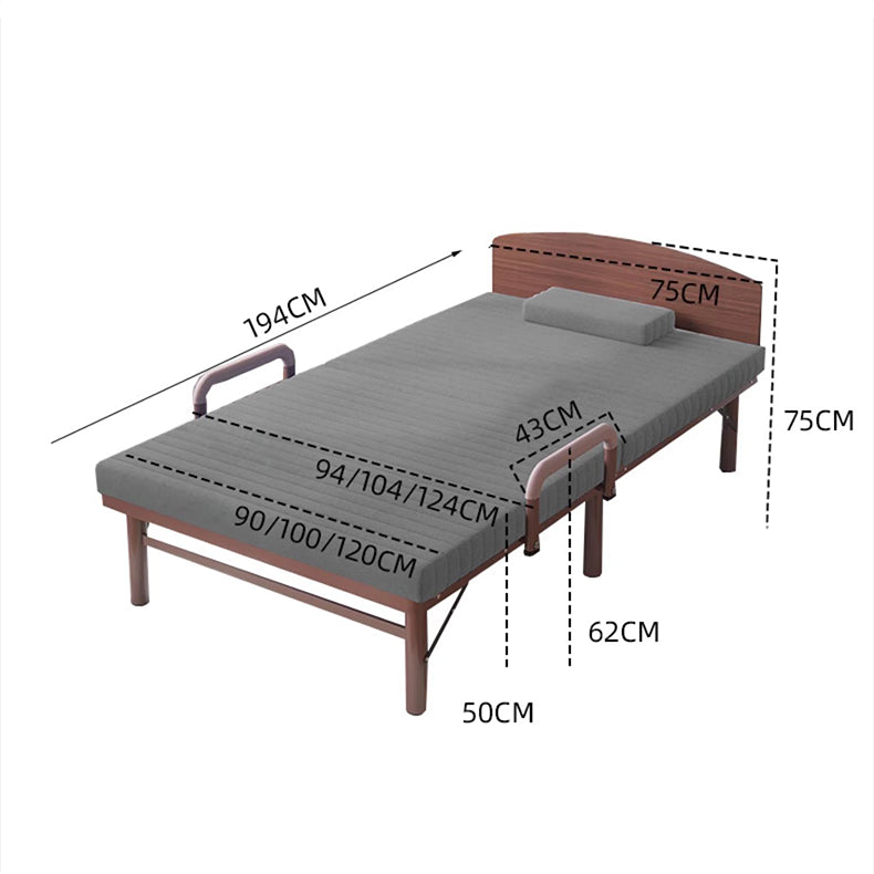 Premium Bed Frame with Grey, Navy Blue, Red, and Dark Brown Coconut Palm Design foltm-1555