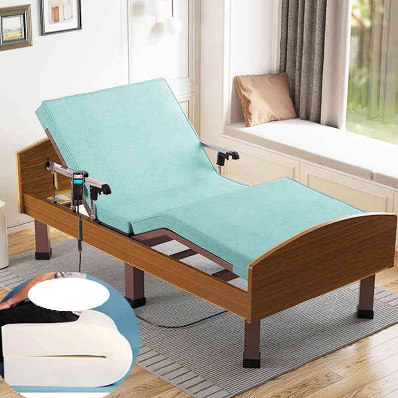 Luxurious Green and Grey Cotton-Linen Blend Bed with Coconut Palm Latex foltm-1557