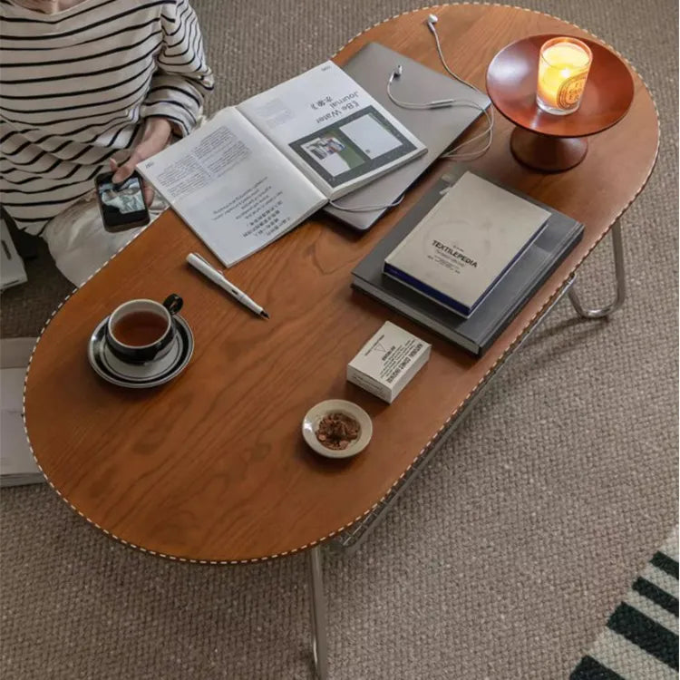 Boxwood Beech Coffee Table with Modern Metal Frame – Living Room Centerpiece fpmxm-2779