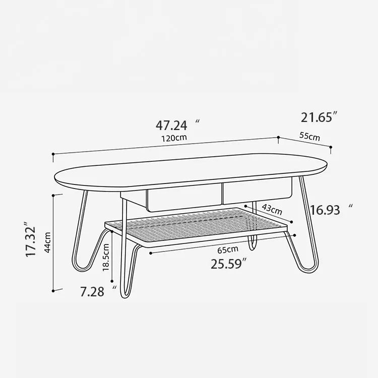 Boxwood Beech Coffee Table with Modern Metal Frame – Living Room Centerpiece fpmxm-2779