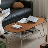 Boxwood Beech Coffee Table with Modern Metal Frame – Living Room Centerpiece fpmxm-2779