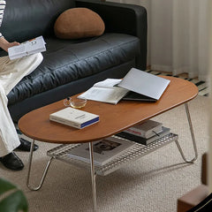 Boxwood Beech Coffee Table with Modern Metal Frame – Living Room Centerpiece fpmxm-2779