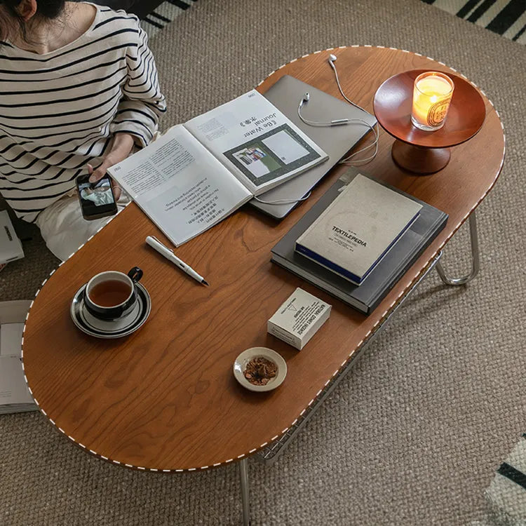 Boxwood Beech Coffee Table with Modern Metal Frame – Living Room Centerpiece fpmxm-2779