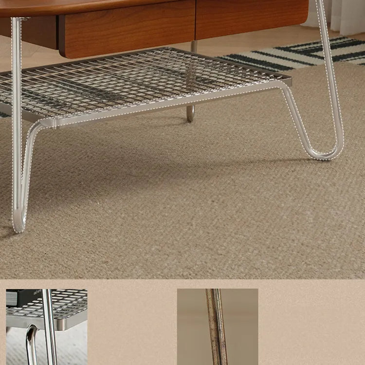 Boxwood Beech Coffee Table with Modern Metal Frame – Living Room Centerpiece fpmxm-2779