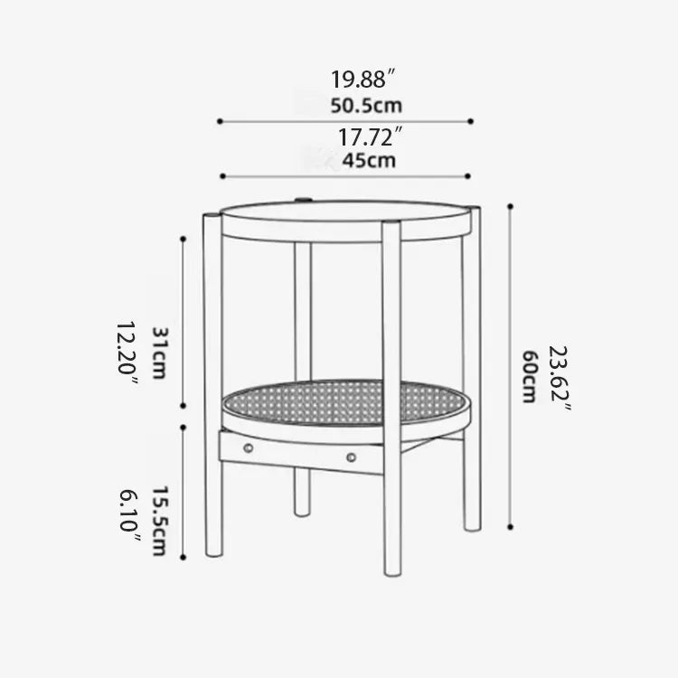 Cherry Wood & Rattan Coffee Table with Tempered Glass Top – Living Room Accent fpmxm-2780