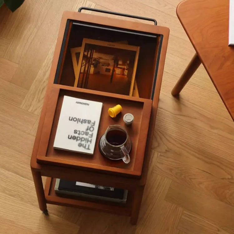 Elegant Boxwood Glass Rolling Cart for Modern Home Décor fpmxm-2783