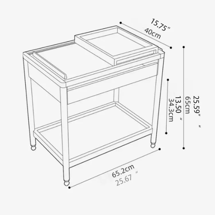 Elegant Boxwood Glass Rolling Cart for Modern Home Décor fpmxm-2783