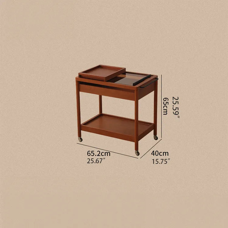 Elegant Boxwood Glass Rolling Cart for Modern Home Décor fpmxm-2783