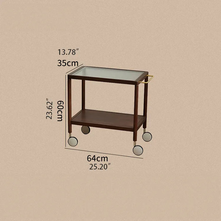 Elegant Boxwood Glass Rolling Cart for Modern Home Décor fpmxm-2783