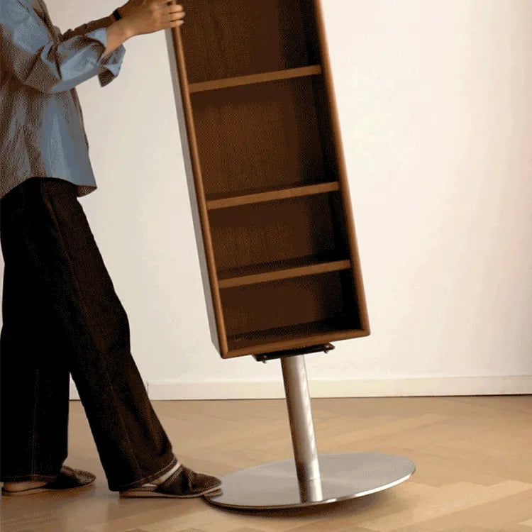 Modern Elegant Standing Mirror with Cherry Wood & Tempered Glass Finish fpmxm-2789