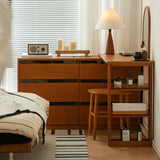 Elegant Cherry Wood Makeup Vanity with Beech Glass Details - Perfect for Your Bedroom Décor fpmxm-2791