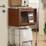 Stylish Boxwood and Glass Cabinet on Wheels - Perfect for Home Organization fpmxm-2792