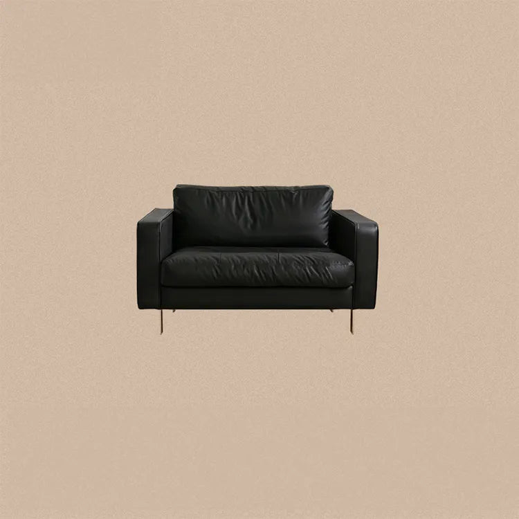 Elegant Black Sofa - Luxurious Jute Goose Down Leathaire for Ultimate Comfort fpmxm-2800