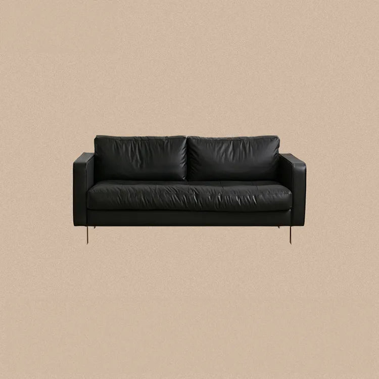 Elegant Black Sofa - Luxurious Jute Goose Down Leathaire for Ultimate Comfort fpmxm-2800