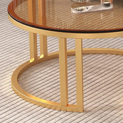 Modern Round Coffee Table with Storage and Metal Legs - Stylish for LIvingroom frg-495