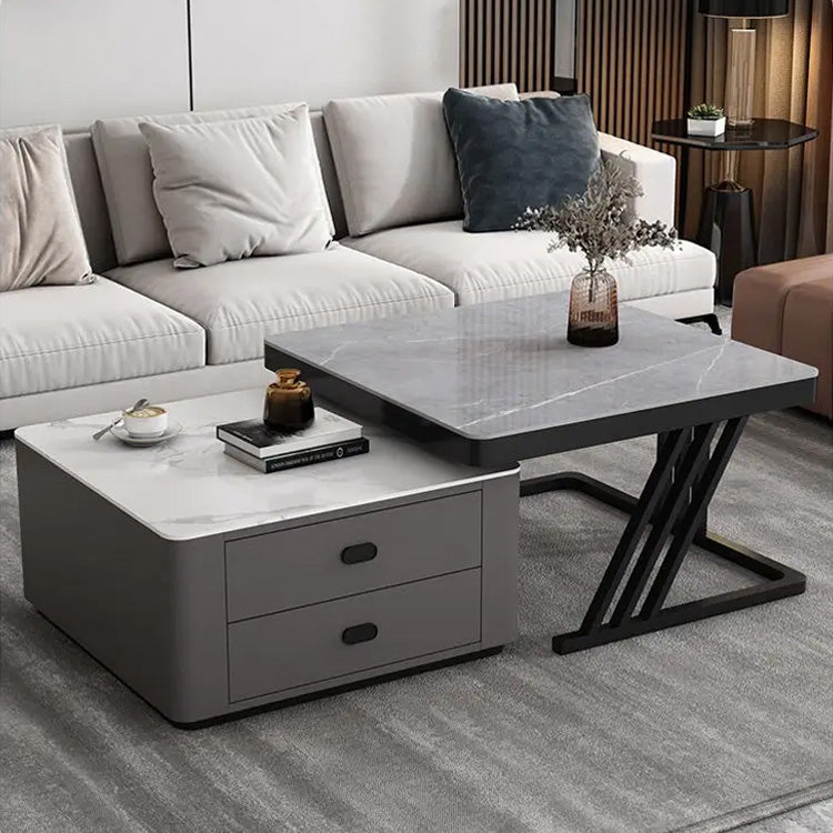 2-pieces Square Coffee Table with Storage - Modern Design for your LIvingroom frg-505