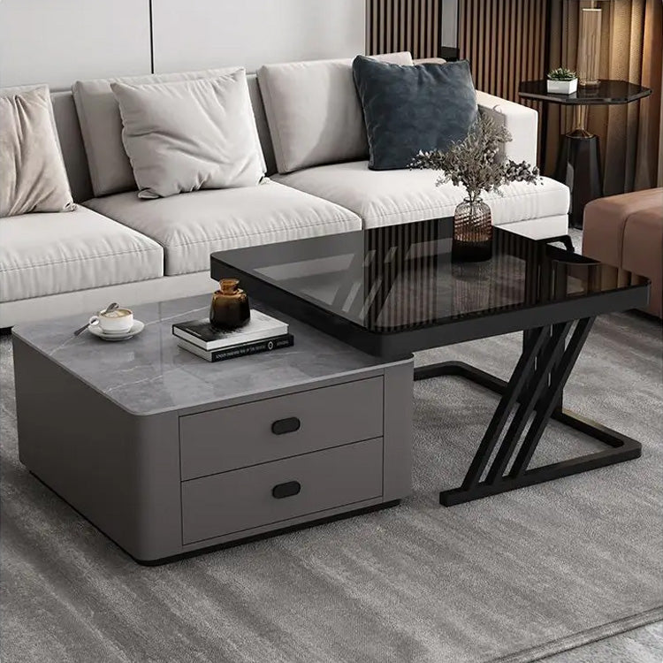 2-pieces Square Coffee Table with Storage - Modern Design for your LIvingroom frg-505