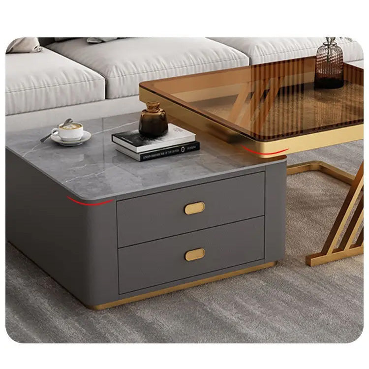 2-pieces Square Coffee Table with Storage - Modern Design for your LIvingroom frg-505