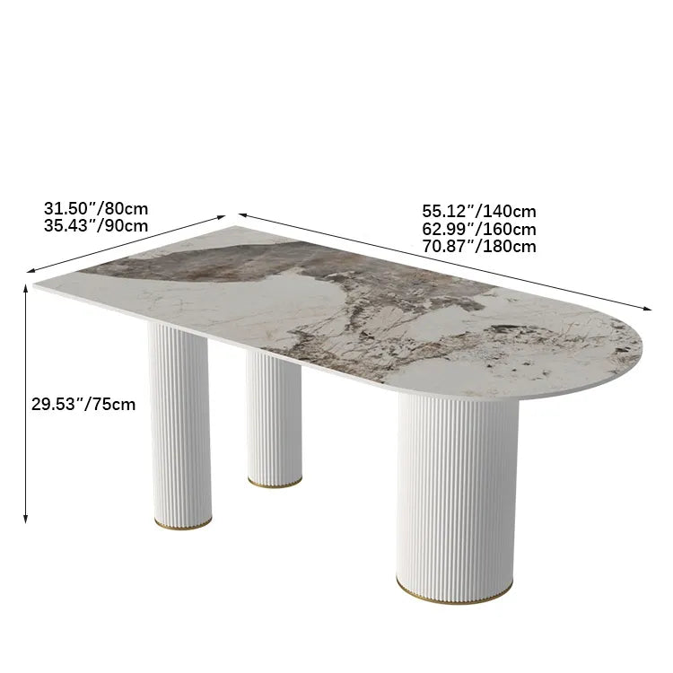 Italian-Style Sintered Stone Table with Elegant Faux Leather Finish fsdb-2248