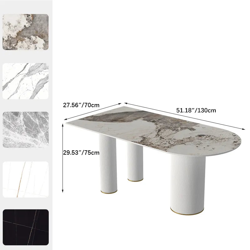 Italian-Style Sintered Stone Table with Elegant Faux Leather Finish fsdb-2248