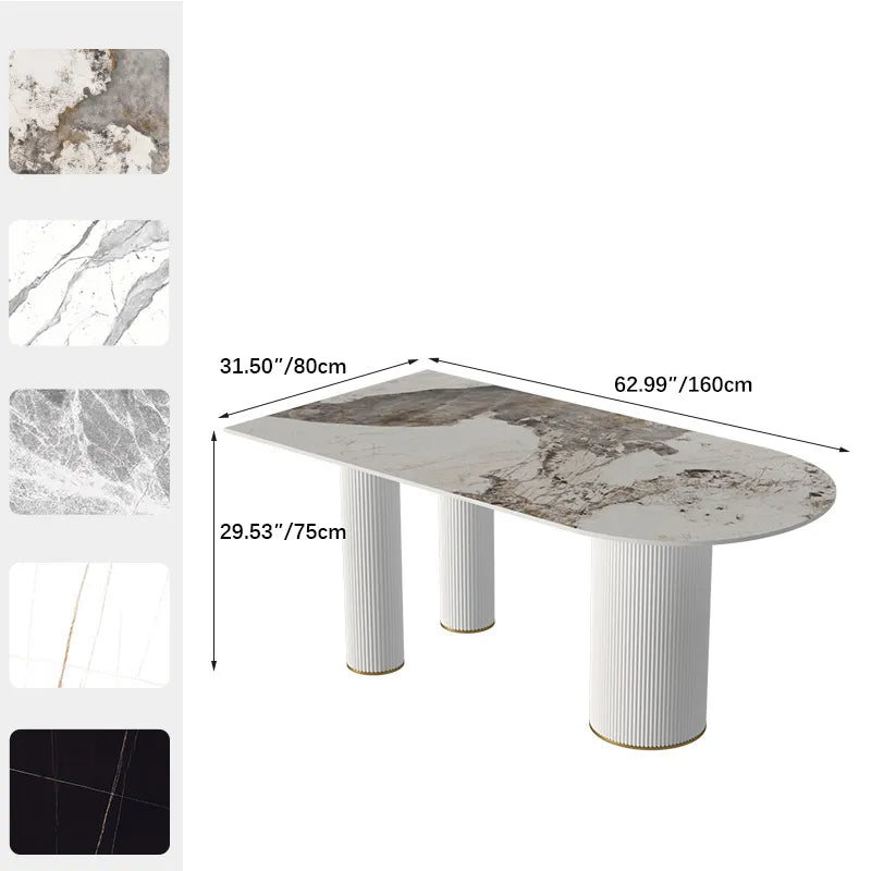 Italian-Style Sintered Stone Table with Elegant Faux Leather Finish fsdb-2248