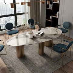 Luxurious Sintered Stone Dining Table with Faux Leather Finish - Modern Elegance for Your Home fsdb-2250