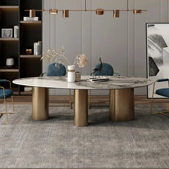 Luxurious Sintered Stone Dining Table with Faux Leather Finish - Modern Elegance for Your Home fsdb-2250