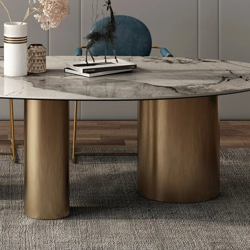 Luxurious Sintered Stone Dining Table with Faux Leather Finish - Modern Elegance for Your Home fsdb-2250