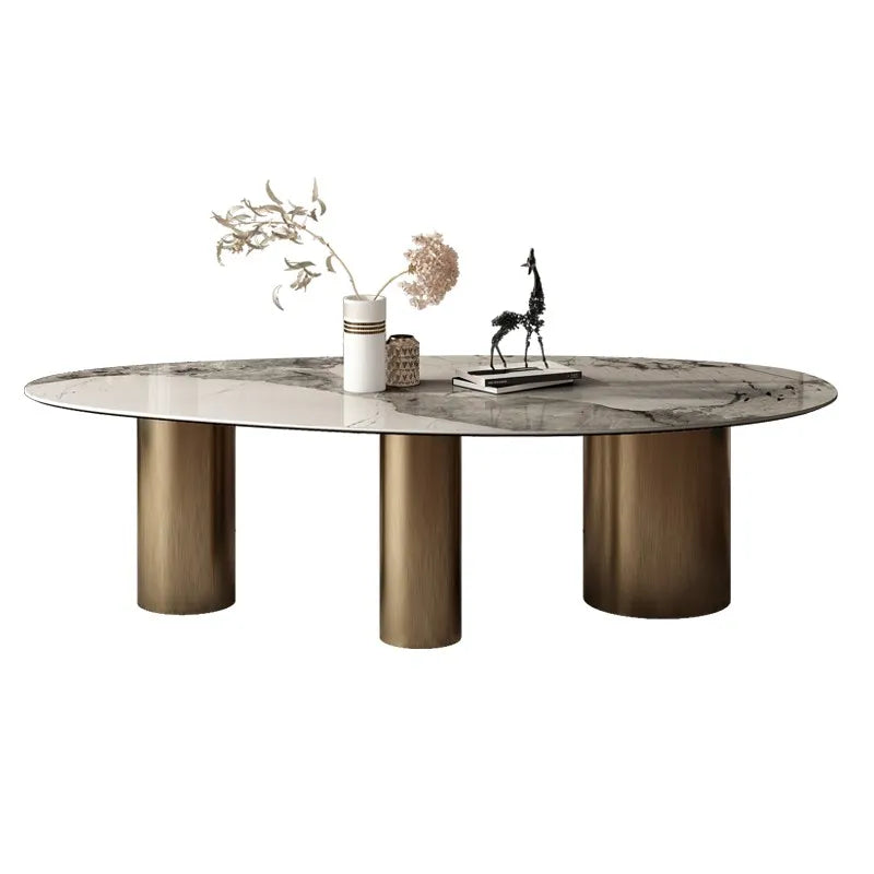 Luxurious Sintered Stone Dining Table with Faux Leather Finish - Modern Elegance for Your Home fsdb-2250