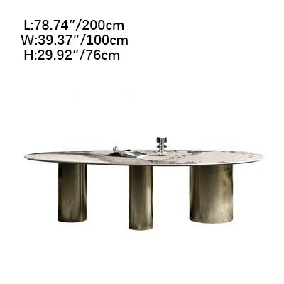 Luxurious Sintered Stone Dining Table with Faux Leather Finish - Modern Elegance for Your Home fsdb-2250