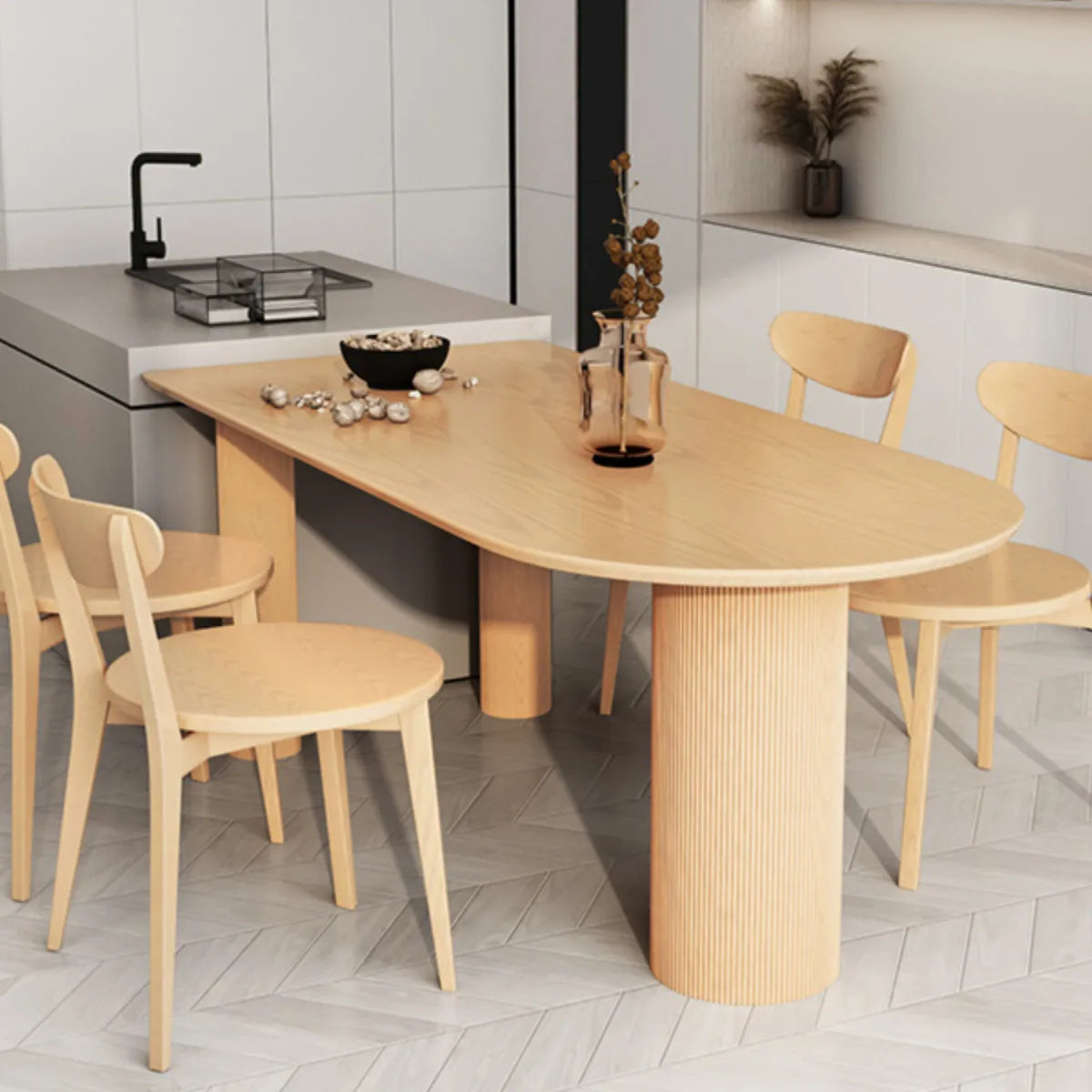 Modern Ash Wood Dining Table for Elegant Interiors fsdb-2259